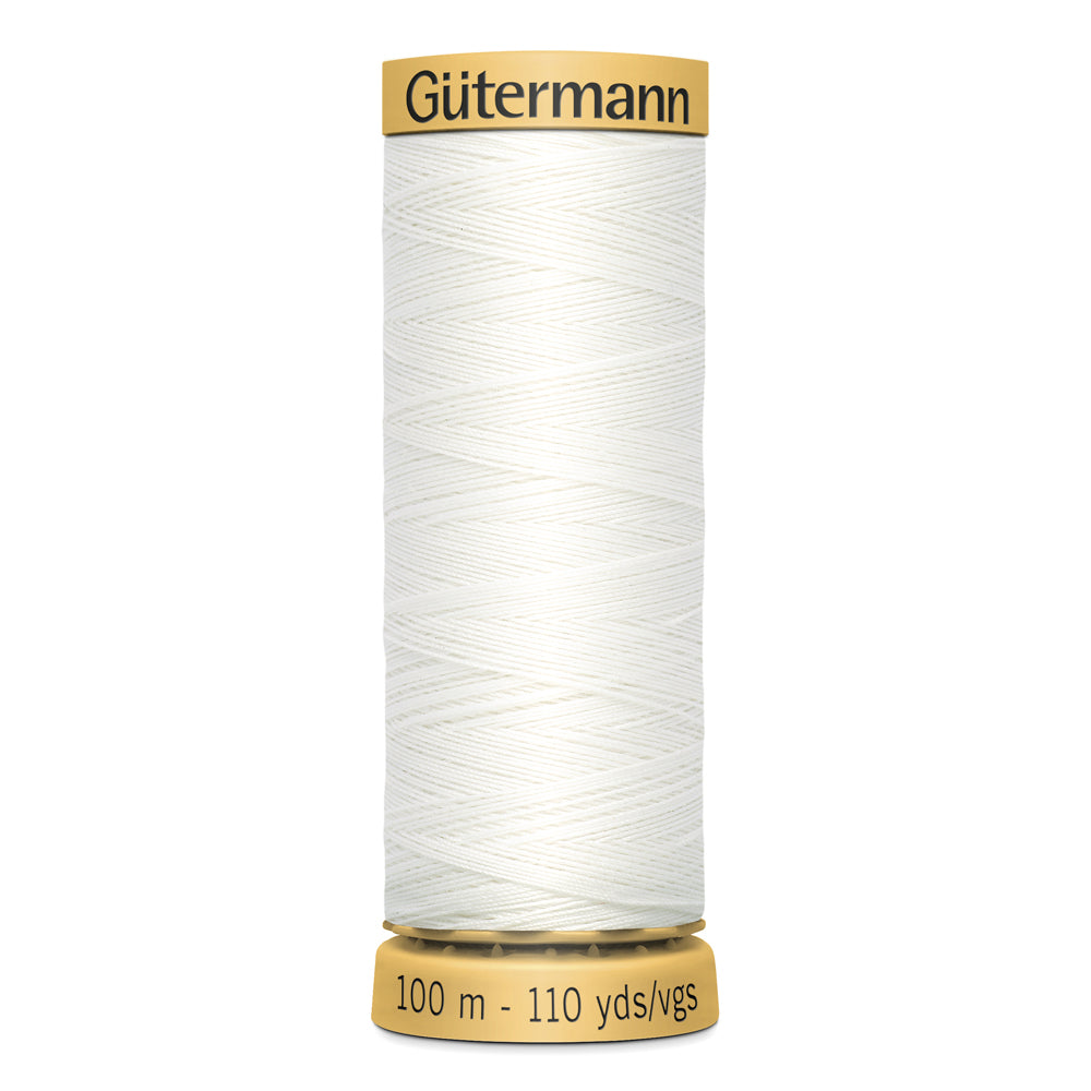 GÜTERMANN - Natural Cotton 50wt Thread 100m - Nu White