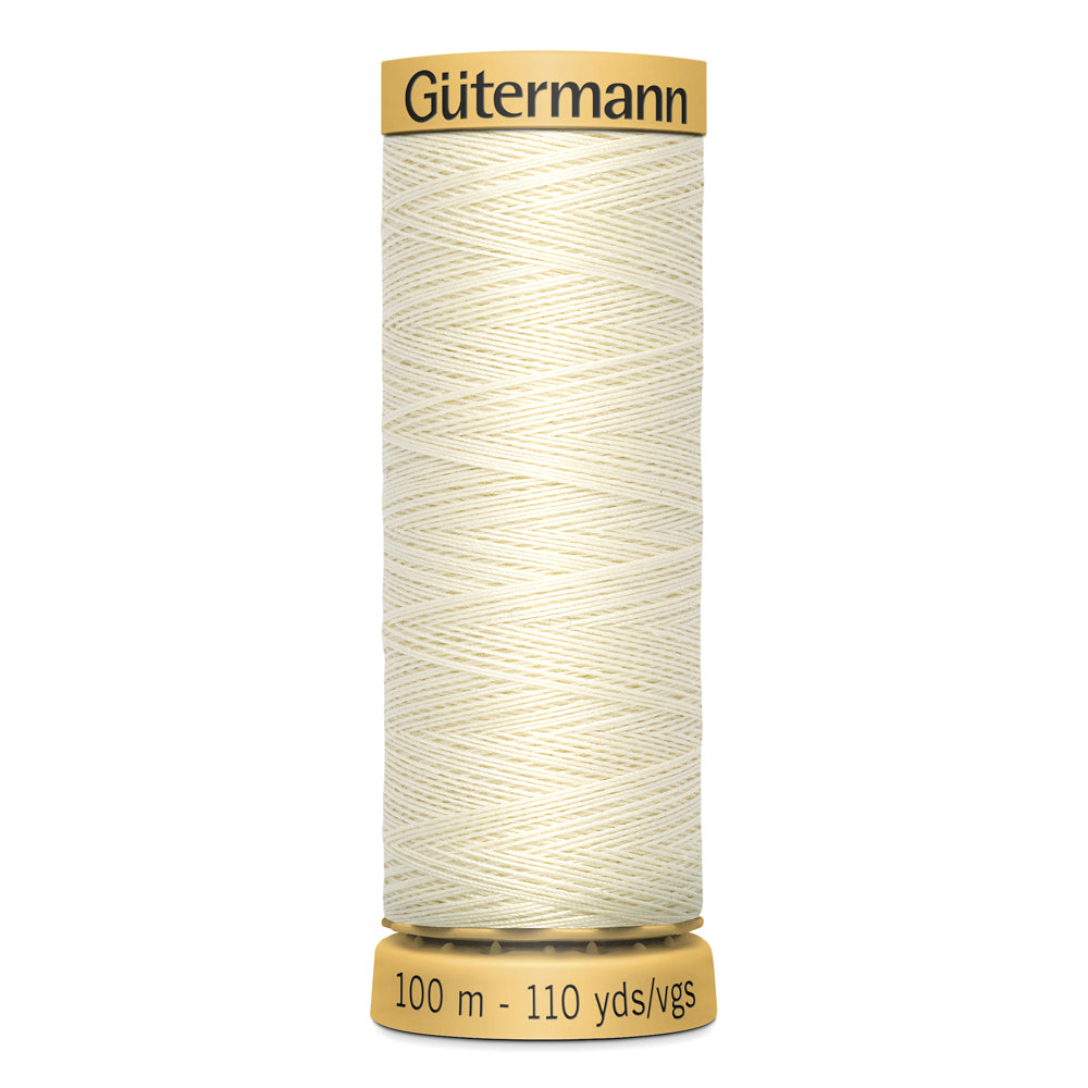 GÜTERMANN - Natural Cotton 50wt Thread 100m - Ivory