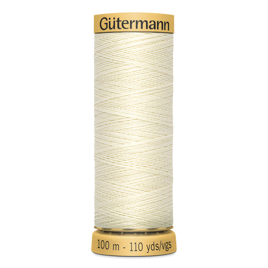 GÜTERMANN - Natural Cotton 50wt Thread 100m - Ivory