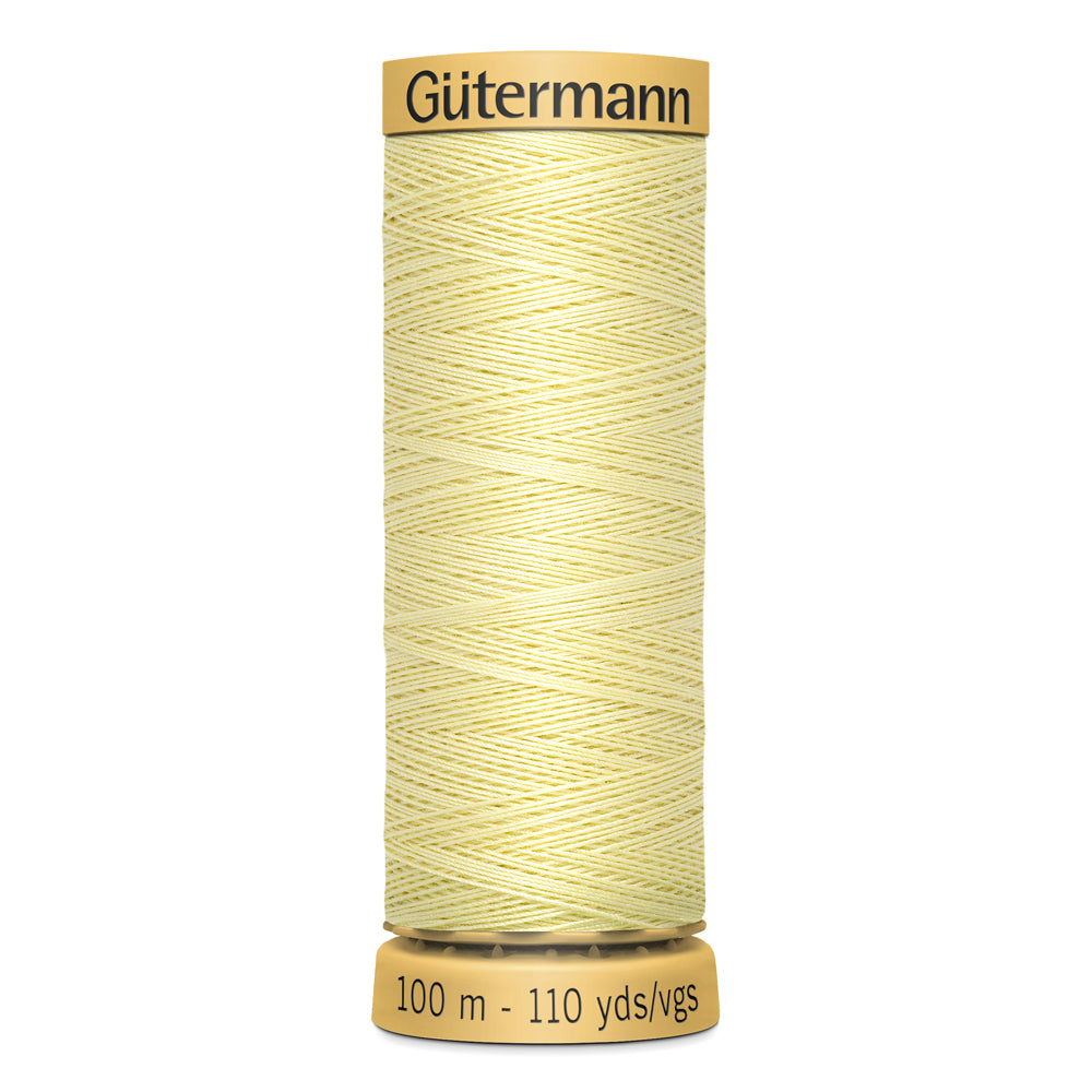 GÜTERMANN - Natural Cotton 50wt Thread 100m -Light Yellow
