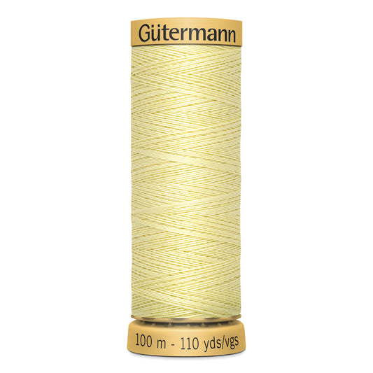 GÜTERMANN - Natural Cotton 50wt Thread 100m -Light Yellow