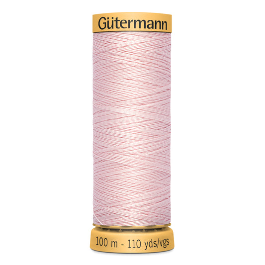 GÜTERMANN - Natural Cotton 50wt Thread 100m - Light Pink