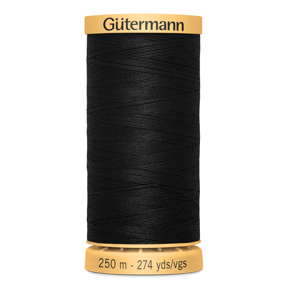 GÜTERMANN - Natural Cotton 50wt Thread 250m - Black