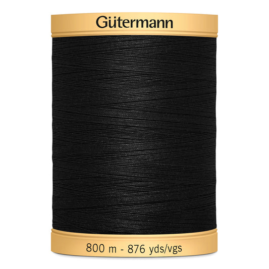 GÜTERMANN - Natural Cotton 50wt Thread 800m - Black