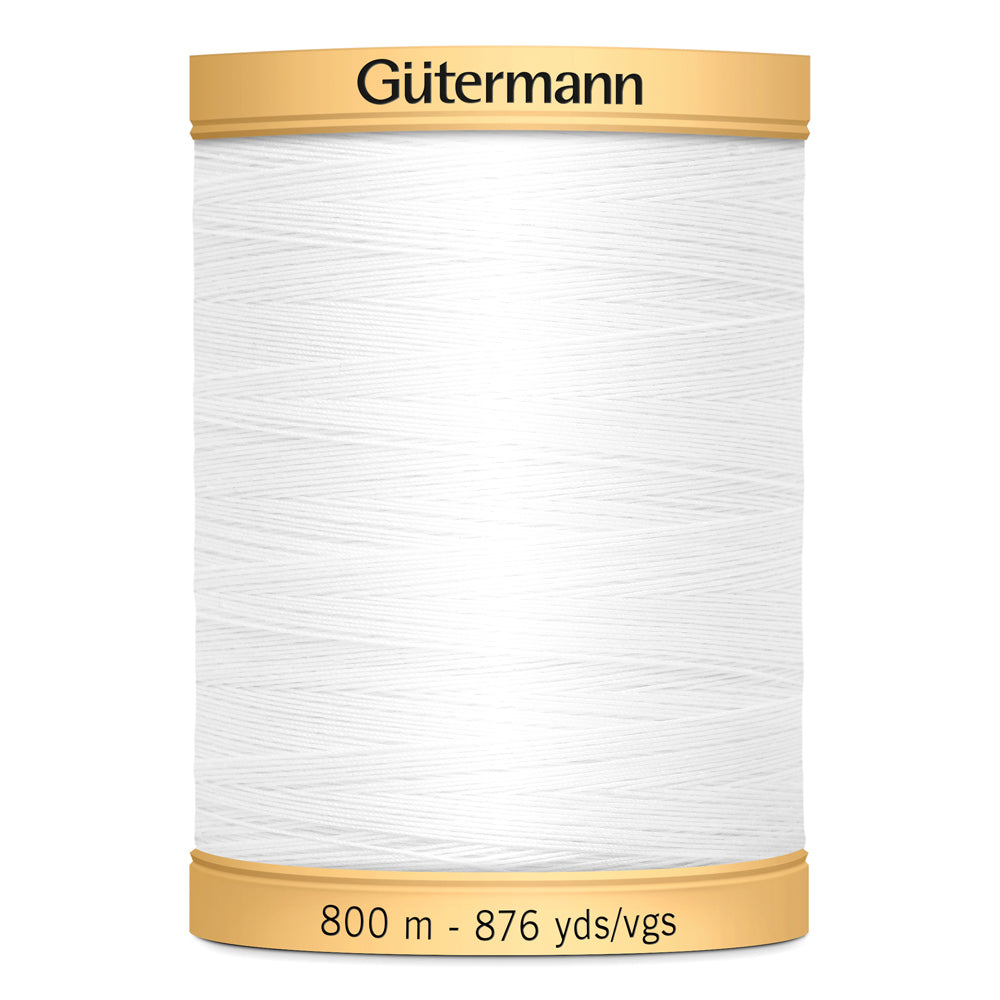 GÜTERMANN - Natural Cotton 50wt Thread 800m - White