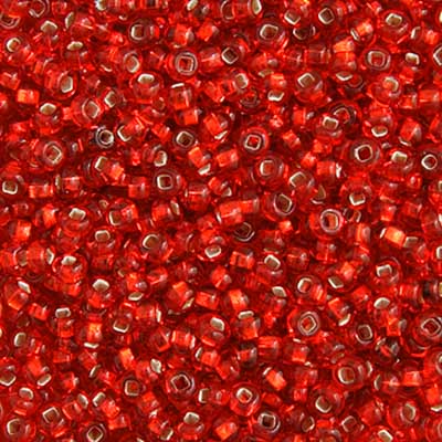 Czech Seed Beads - Light Red (Silver-Lined)