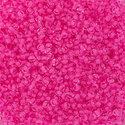 Czech Seed Beads - Neon Pink (C/L Crystal)