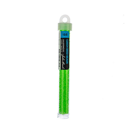 Czech Seed Beads - Neon Green (C/L Crystal) - vial