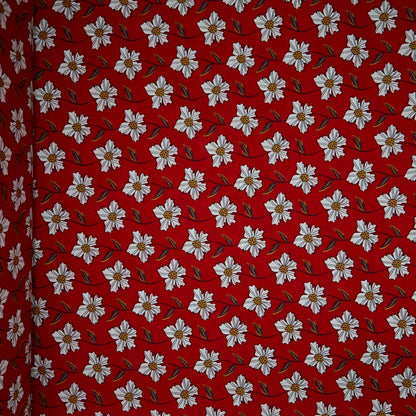 Cotton Floral - Daisy Chain - Red (full)