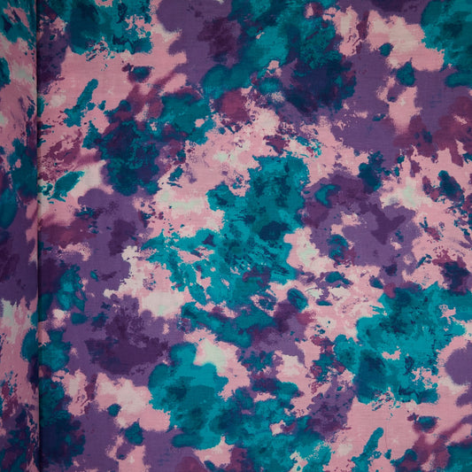 Cotton Floral - Splash Tie Dye - Purple (full)