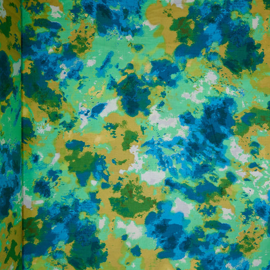 Cotton Floral - Splash Tie Dye - Green (full)