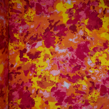 Cotton Floral - Splash Tie Dye - Orange (full)