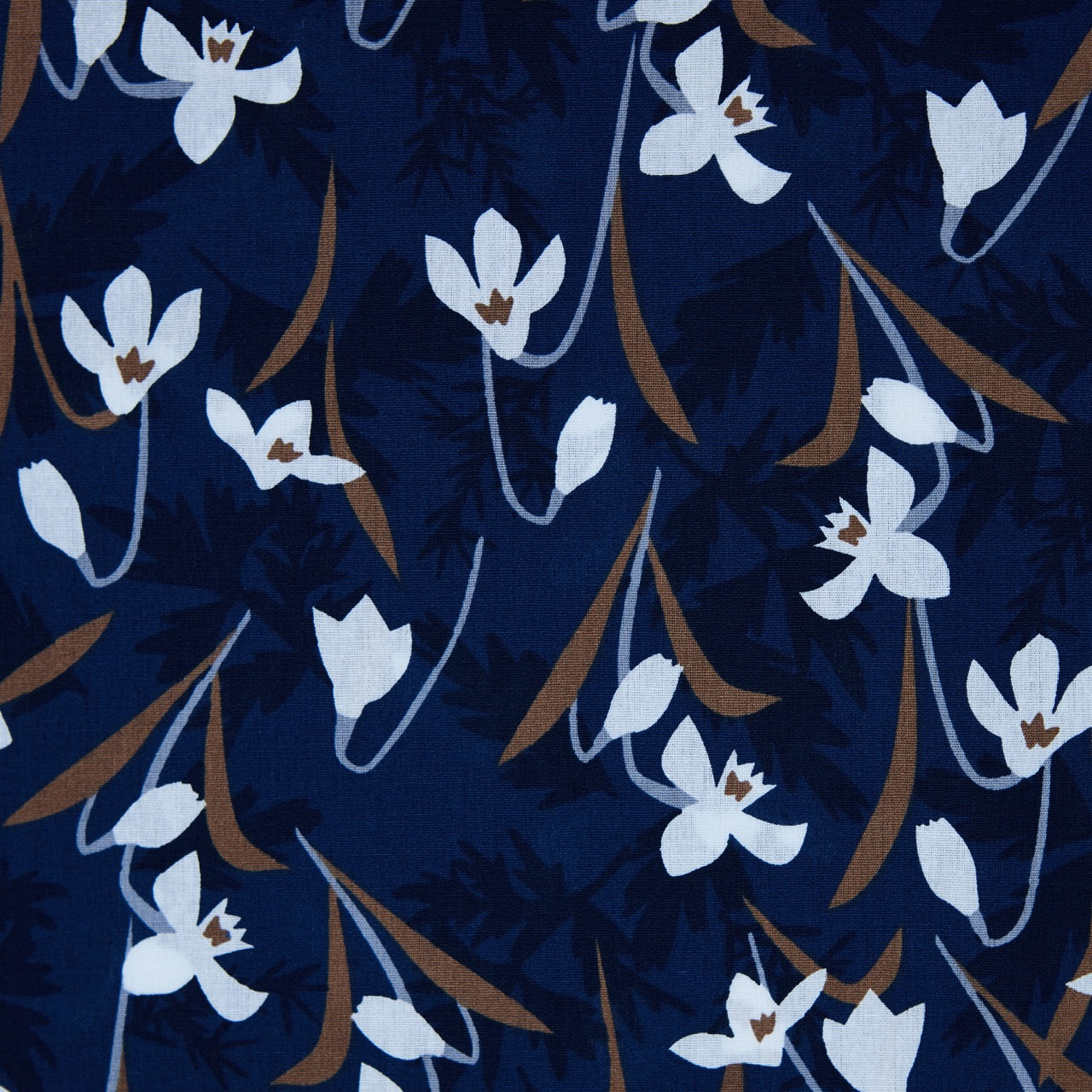 Cotton Floral - Trillium - Blue