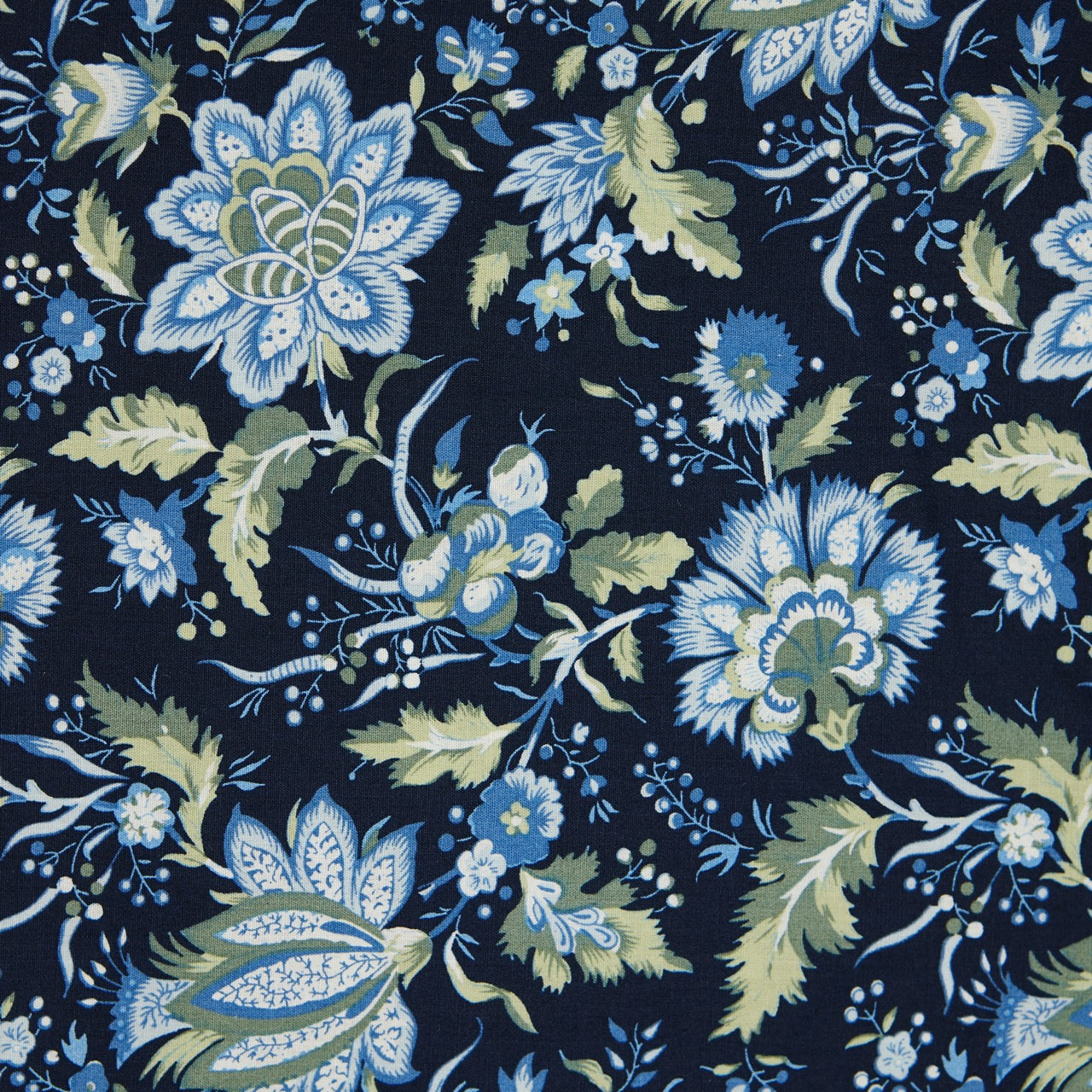 Cotton Floral - Azahar - Blue (detail)