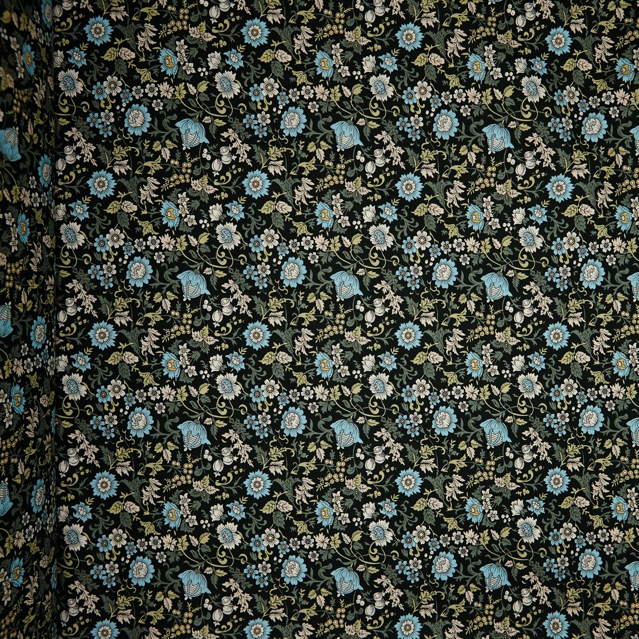 Cotton Floral - Retro Field - Black (full)