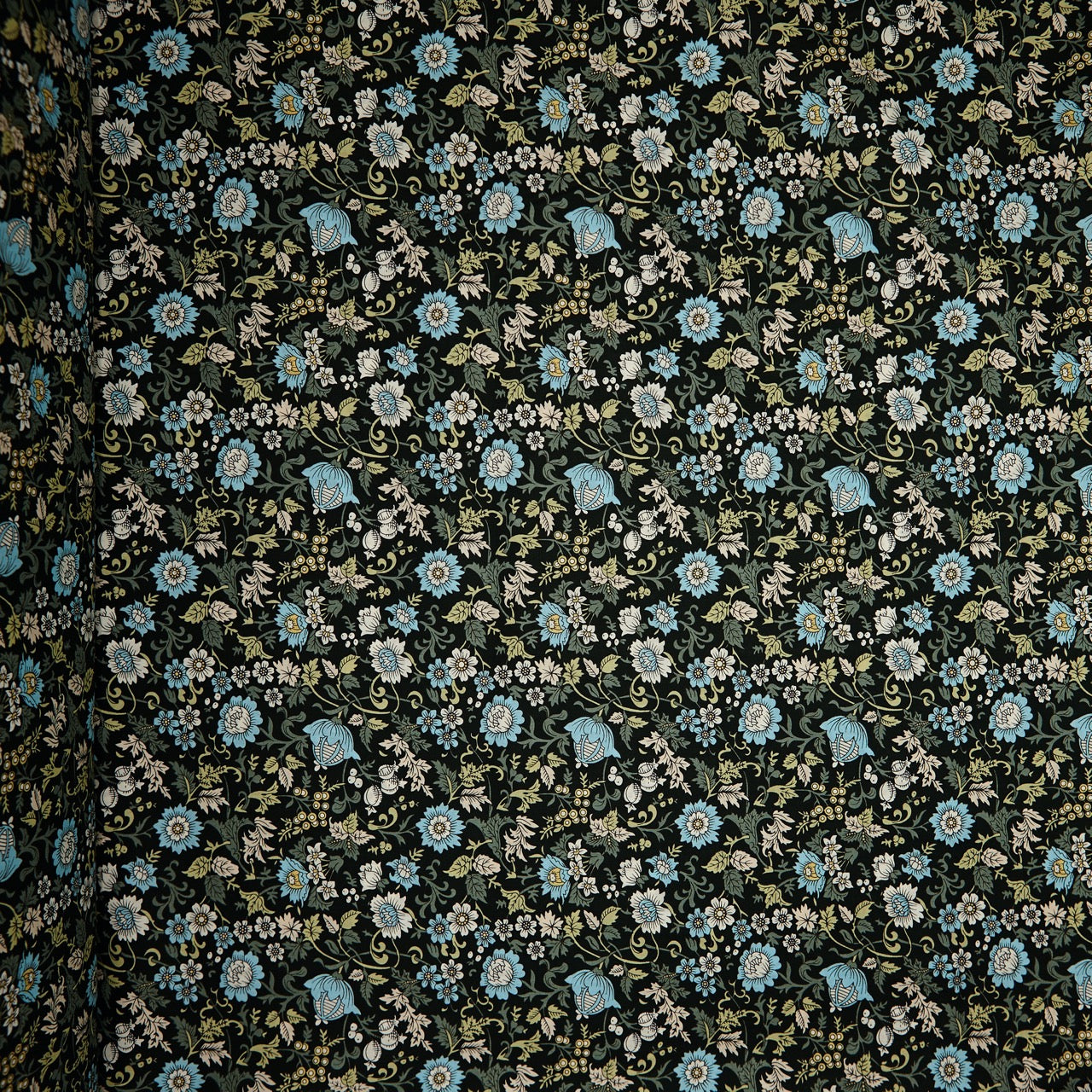 Cotton Floral - Retro Field - Black (full)