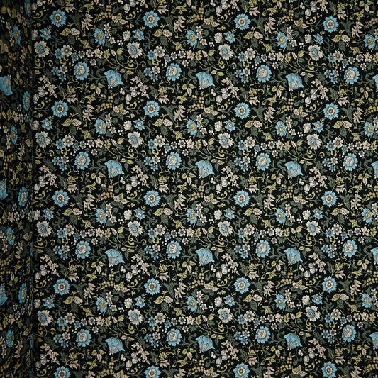Cotton Floral - Retro Field - Black (full)