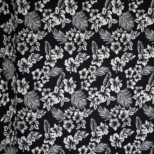 Cotton Floral - Western Hibiscus - Black (full)