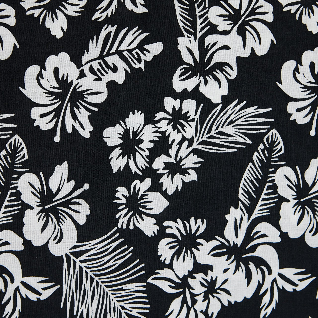 Cotton Floral - Western Hibiscus - Black (detail)
