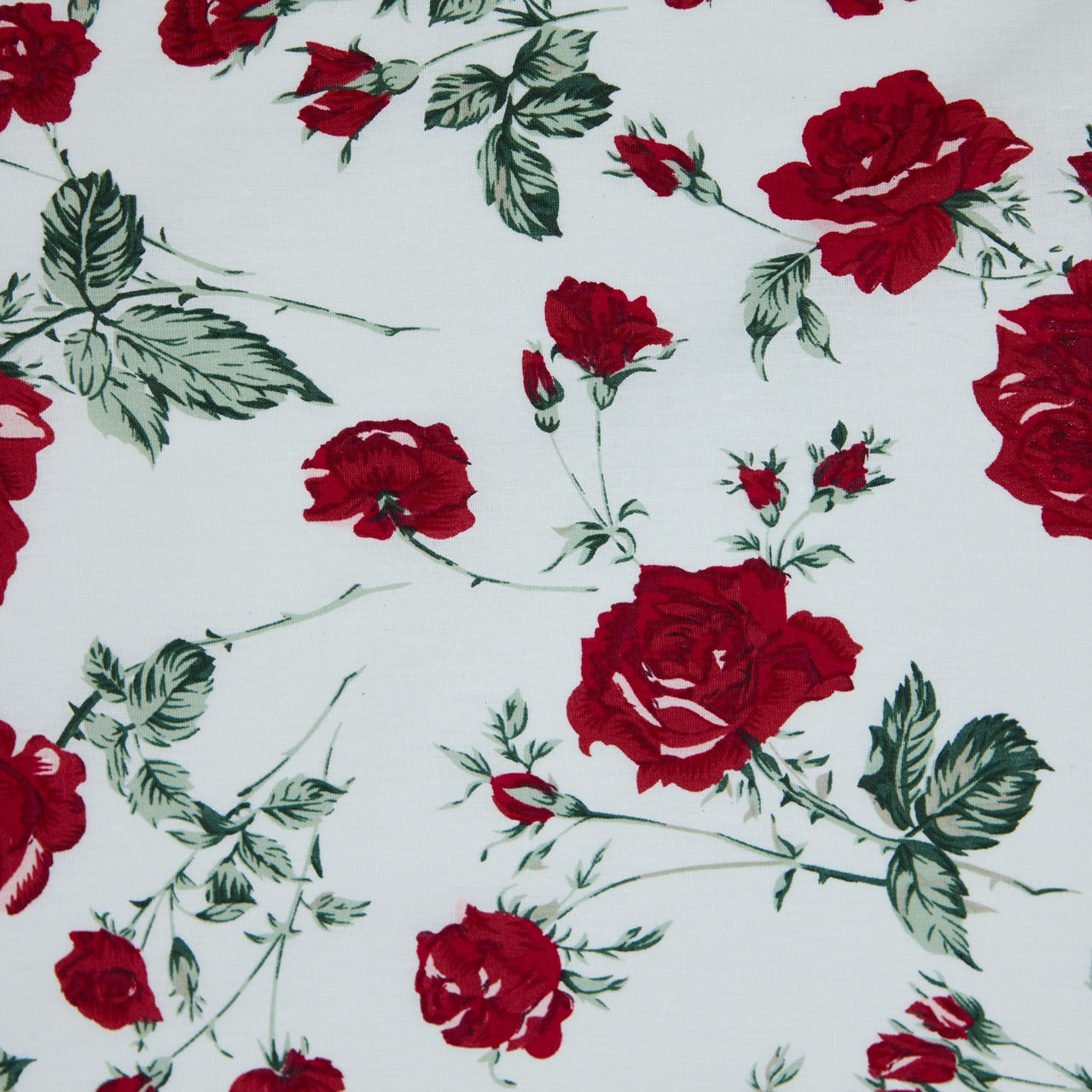 Cotton Floral - Vintage Rose #2 - White (detail)