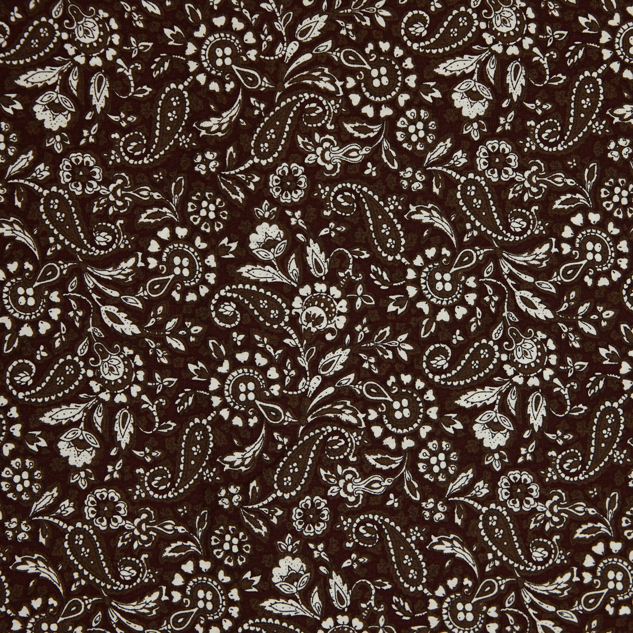 Cotton Floral - Paisley # 2 - Brown (detail)