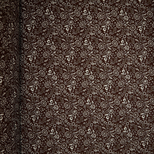 Cotton Floral - Paisley # 2 - Brown (full)