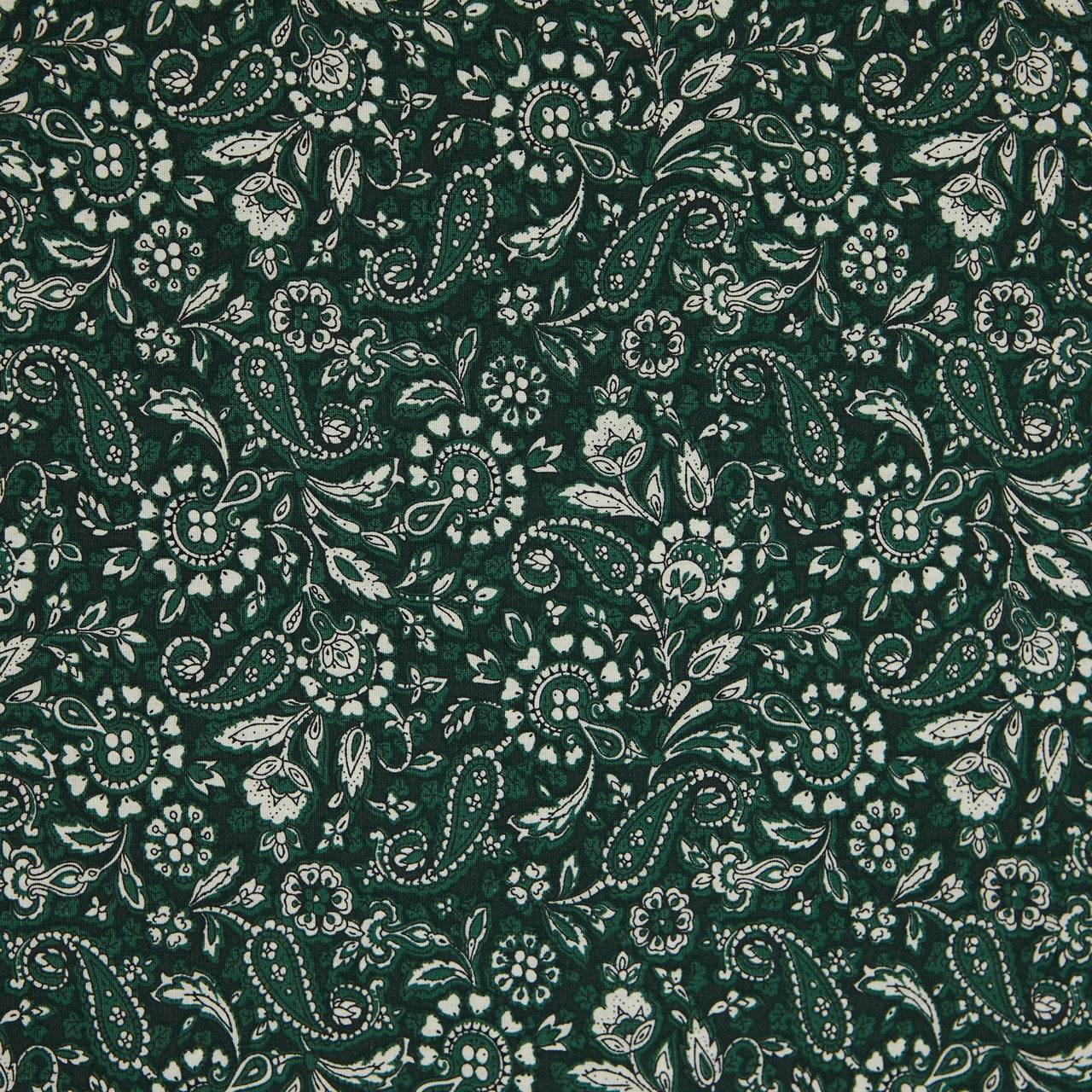Cotton Floral - Paisley # 2 - Green (detail)
