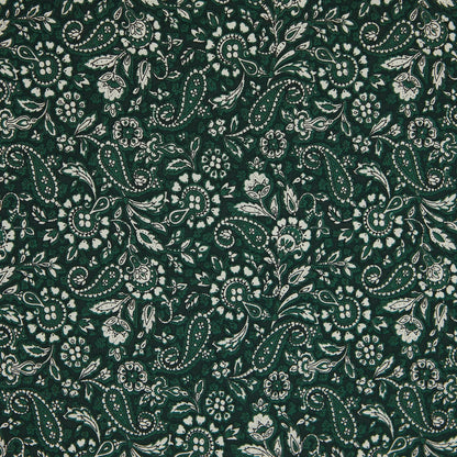 Cotton Floral - Paisley # 2 - Green (detail)