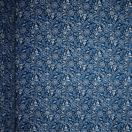 Cotton Floral - Paisley # 2 - Blue (full)