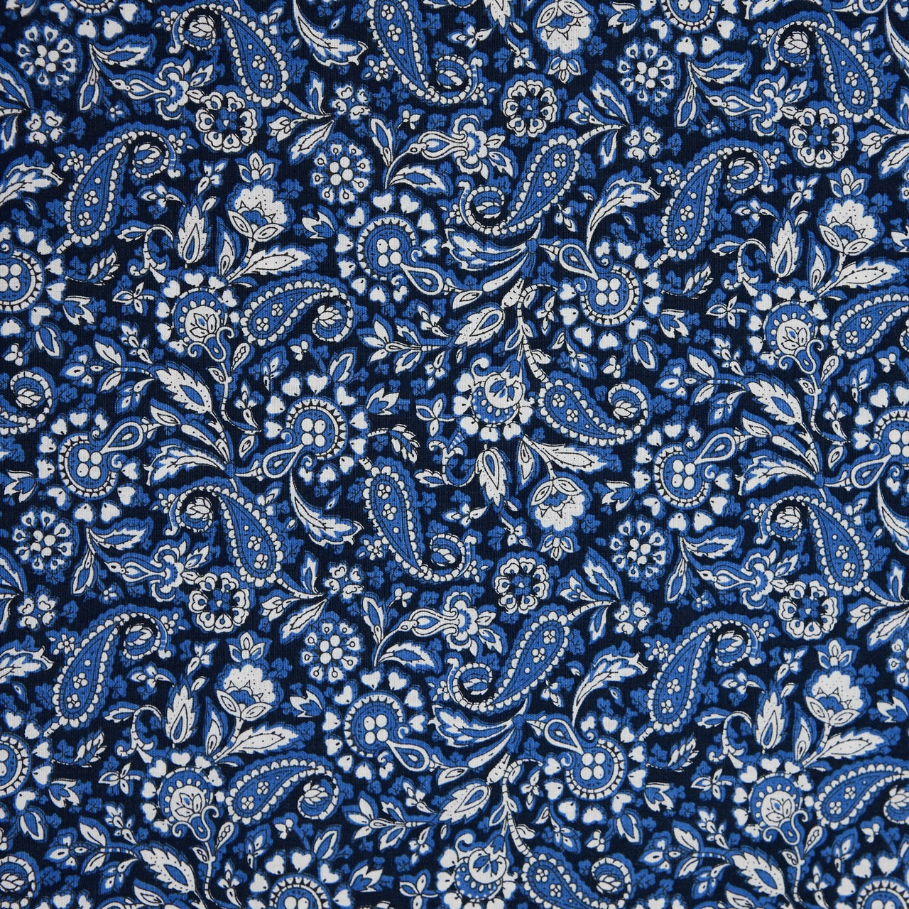 Cotton Floral - Paisley # 2 - Blue (detail)