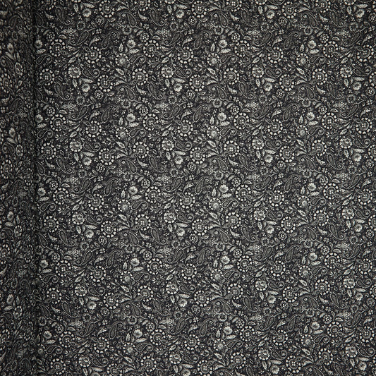 Cotton Floral - Paisley # 2 - Grey (full)
