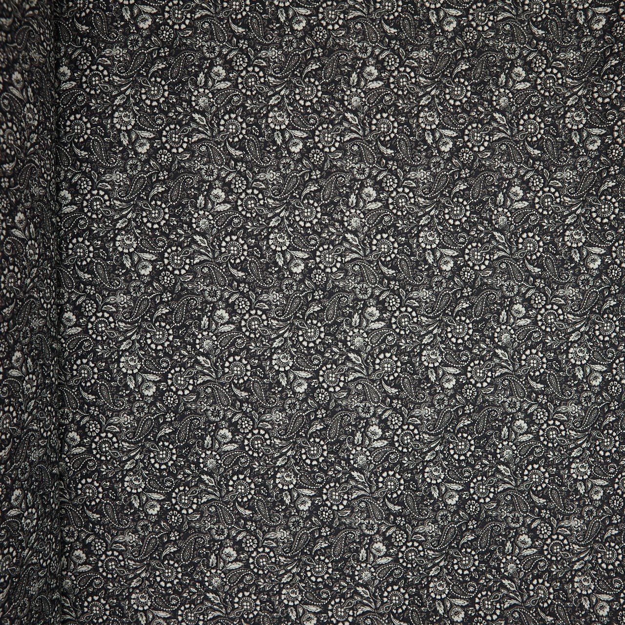 Cotton Floral - Paisley # 2 - Grey (full)