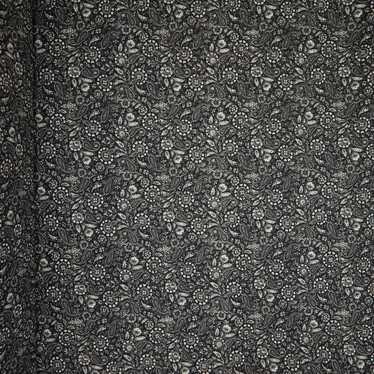 Cotton Floral - Paisley # 2 - Grey (full)
