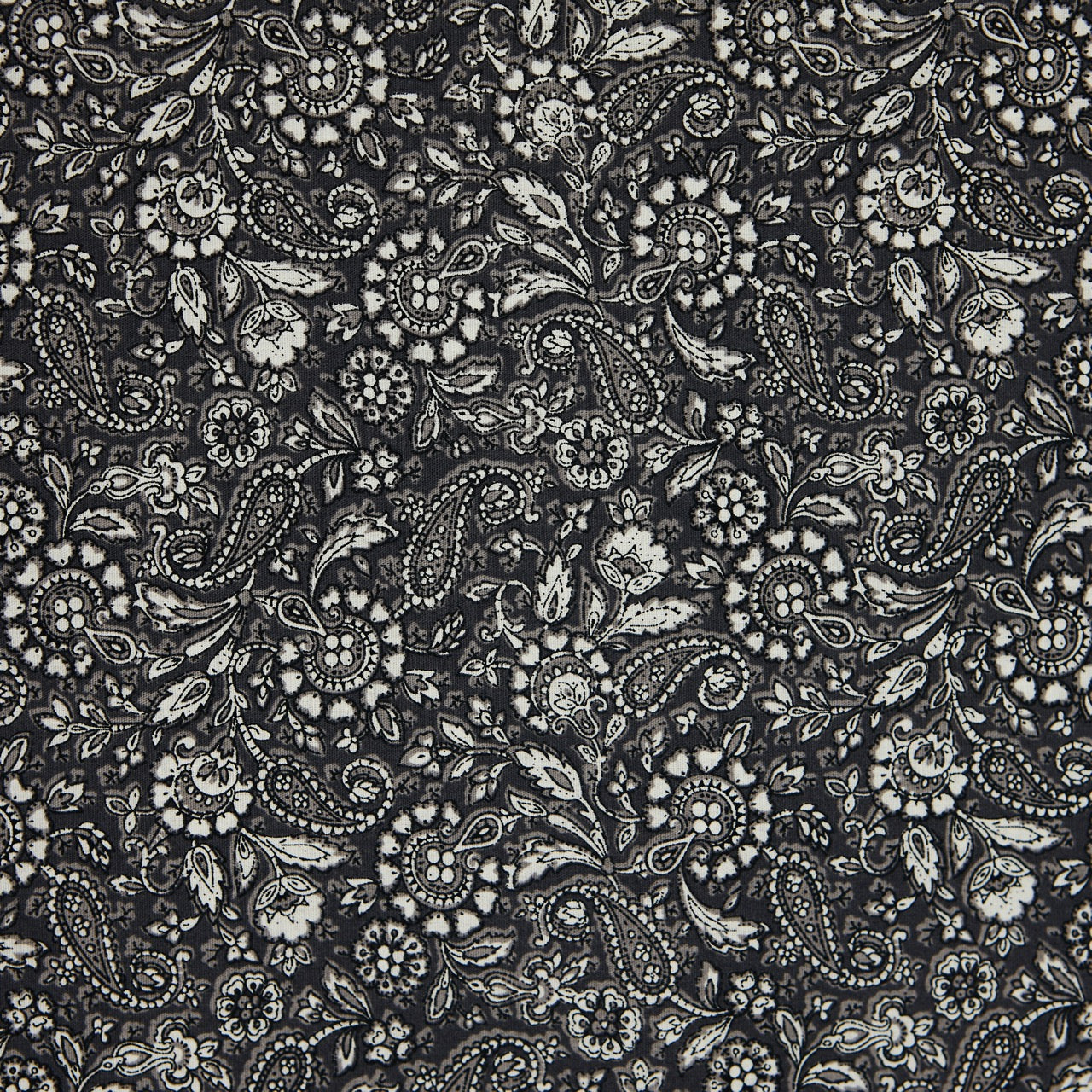 Cotton Floral - Paisley # 2 - Grey (detail)