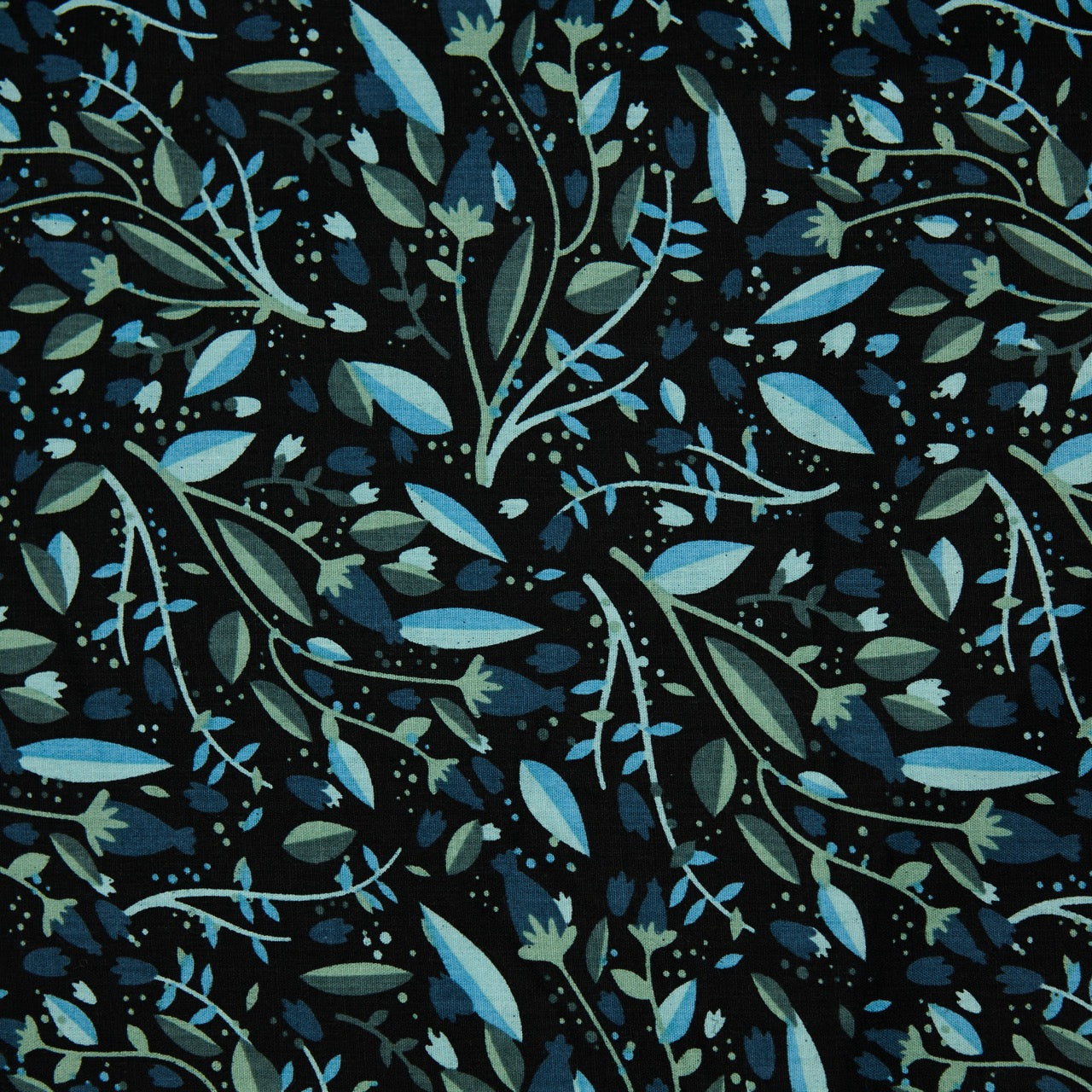 Cotton Floral - Tulips - Blue (detail)