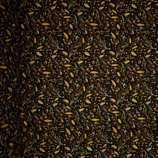 Cotton Floral - Tulips - Brown (full)