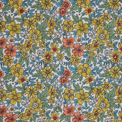 Cotton Floral - Ditsy Field - Yellow (detail)