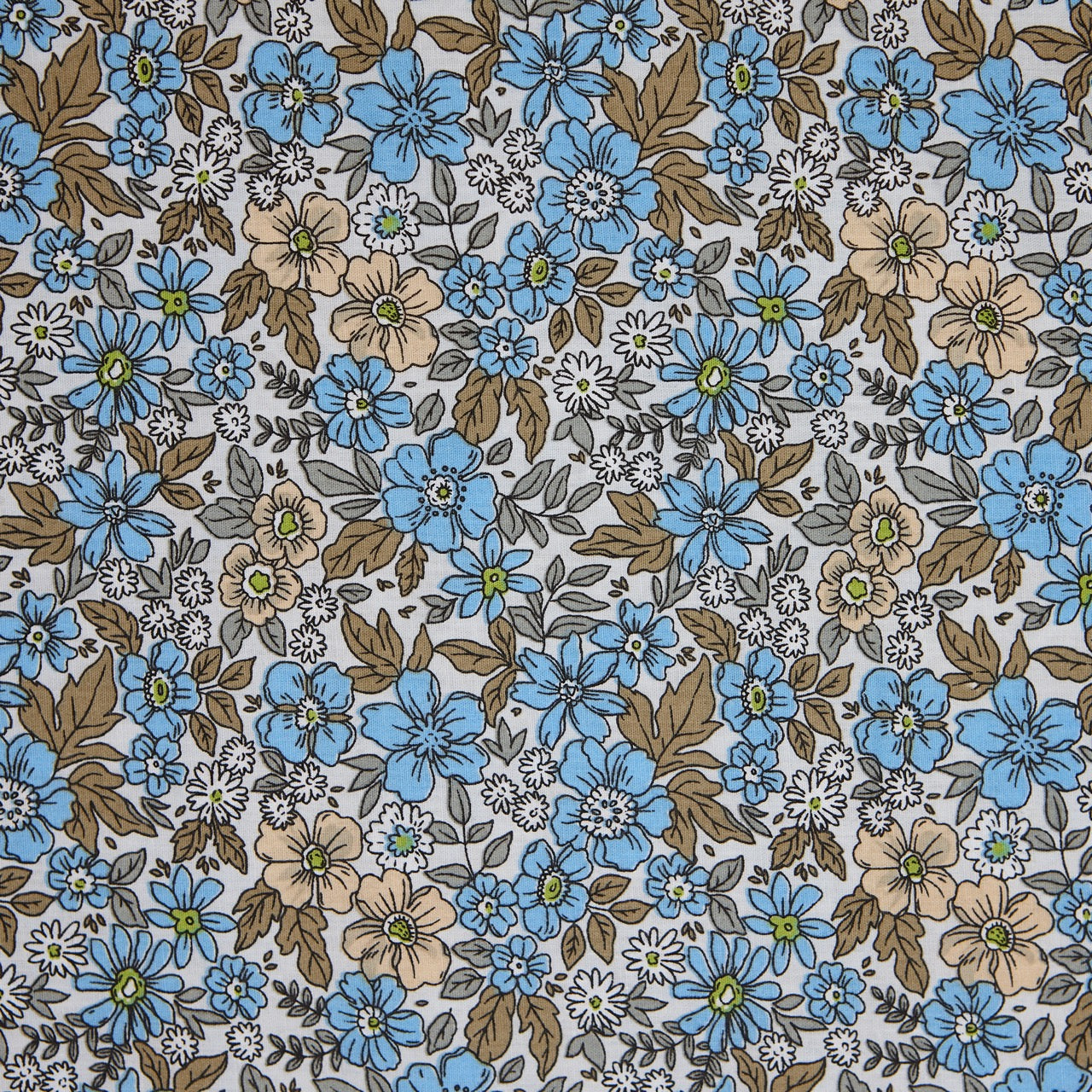 Cotton Floral - Ditsy Field - Blue (detail)