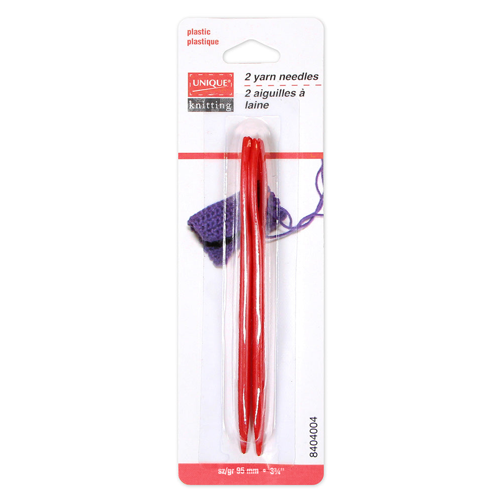 Unique - Yarn Needles - Red - 95mm/3.25" (2pc Pack)