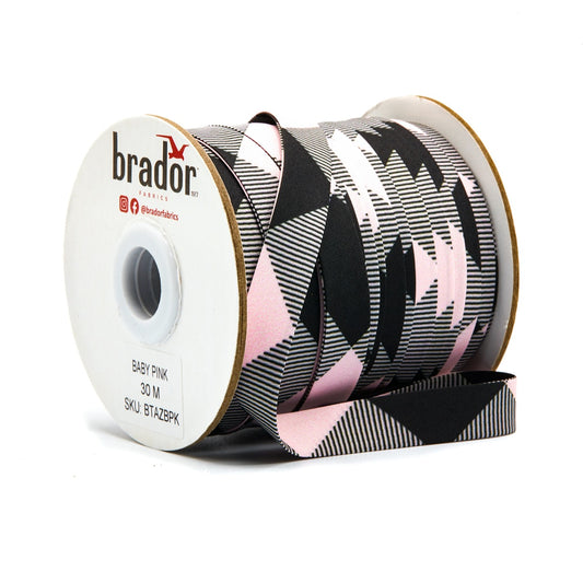 Bias Tape Aztec - Baby Pink (roll)