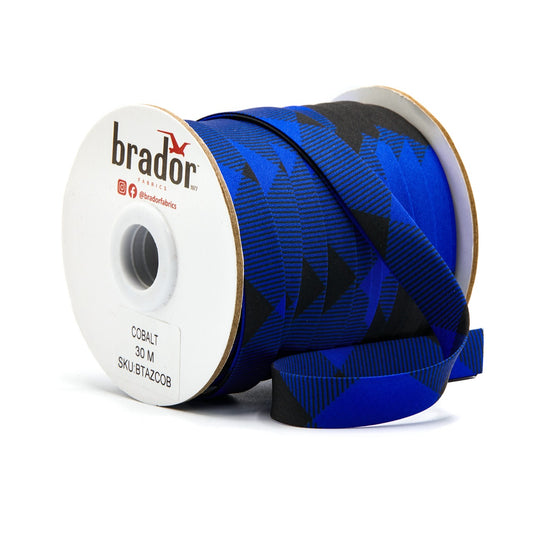 Bias Tape Aztec - Cobalt (Royal Blue) (roll)