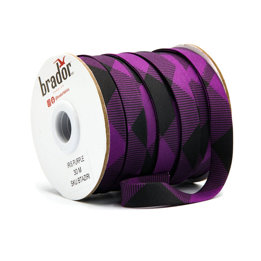 Bias Tape Aztec - Iris Purple (roll)