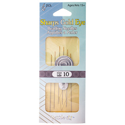 Sharps Goldeye Beading Needle (w/ Threader) - Size 10 (pack)