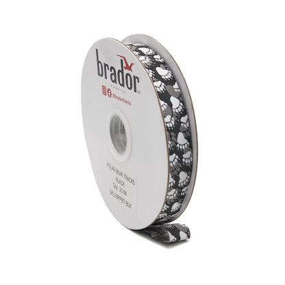Arctic Collection® Braid / Ribbon - Polar Bear Tracks - BLACK (ROLL)