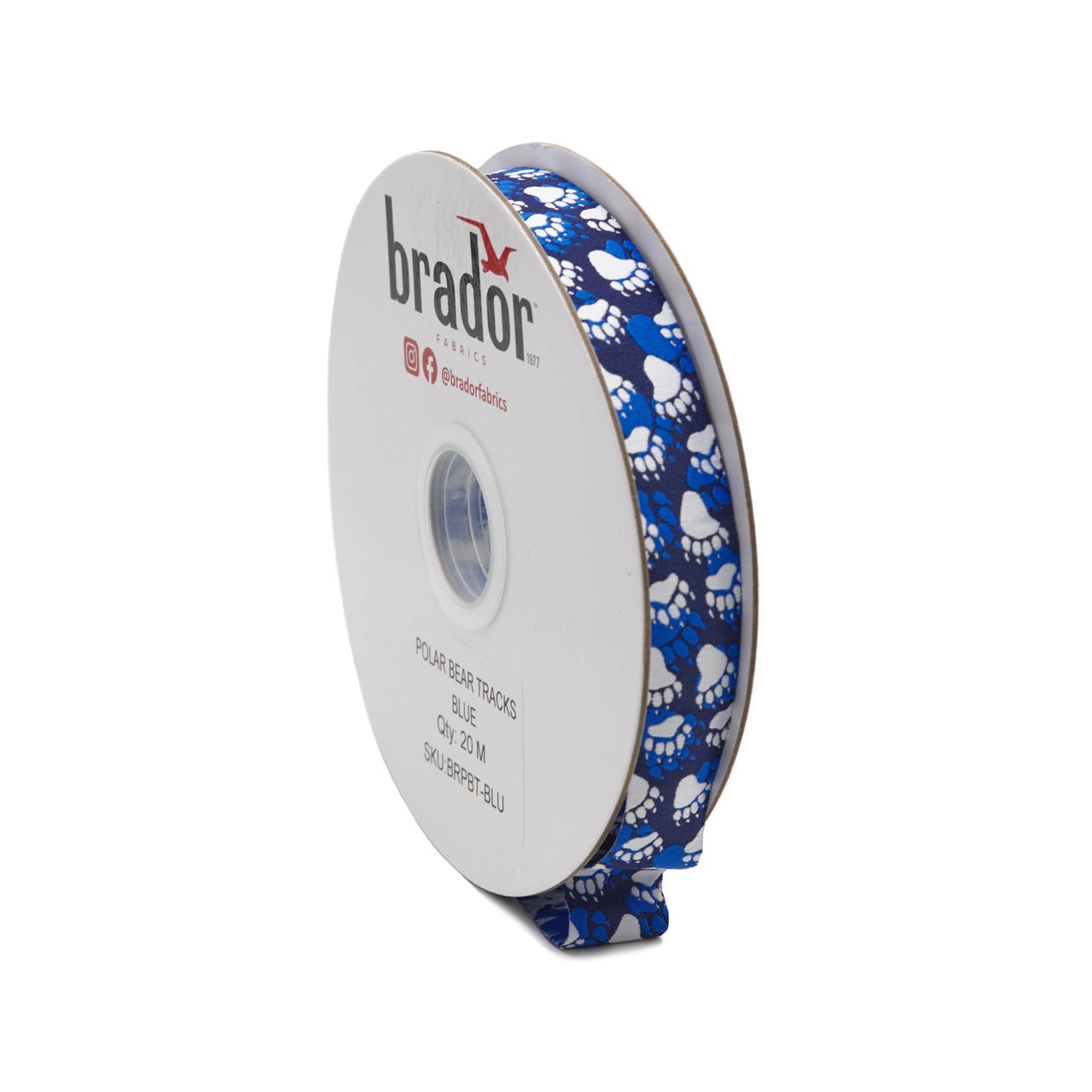 Arctic Collection® Braid / Ribbon - Polar Bear Tracks - BLUE (ROLL)