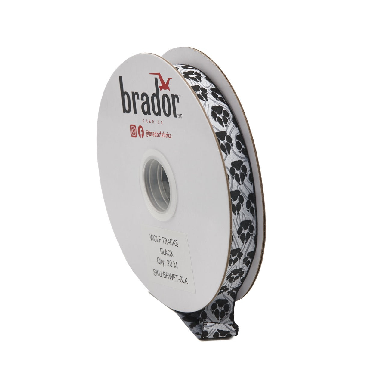 Arctic Collection® Braid / Ribbon - Wolf Tracks - Roll - black