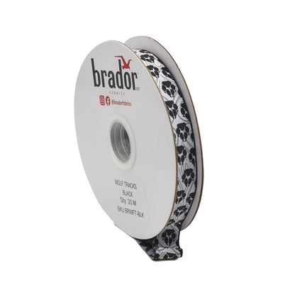 Arctic Collection® Braid / Ribbon - Wolf Tracks - Roll - black