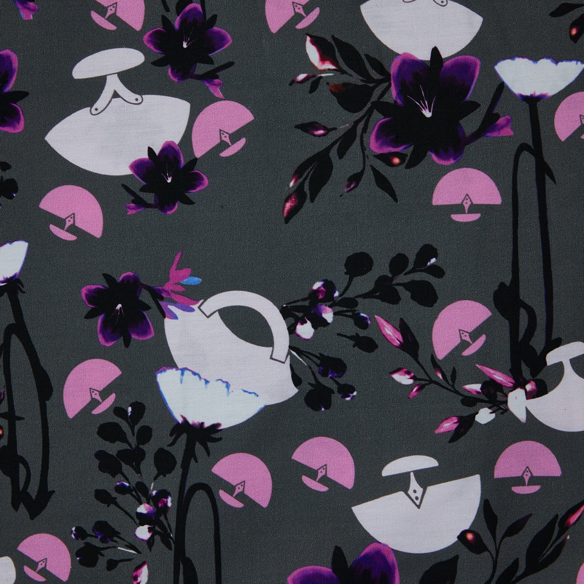 Cotton (EP) - Ulu Floral by Martha Kyak (InukChic®) - Charcoal