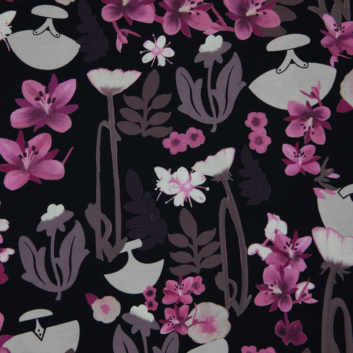 Cotton (EP) - Ulu Floral by Martha Kyak (InukChic®) - Black (v2)