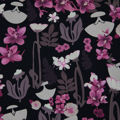 Cotton (EP) - Ulu Floral by Martha Kyak (InukChic®) - Black (v2)